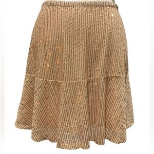 Umgee Gold Sequin Mini Skirt